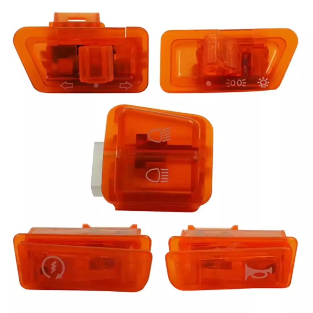 Mondial RS Scooter DÜĞME SETİ (5li) Kırmızı/Şeffaf