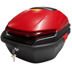 Motor Arka Bagaj Çantası 35 LT Led Sinyal ve Stoplu Kırmızı Siyah