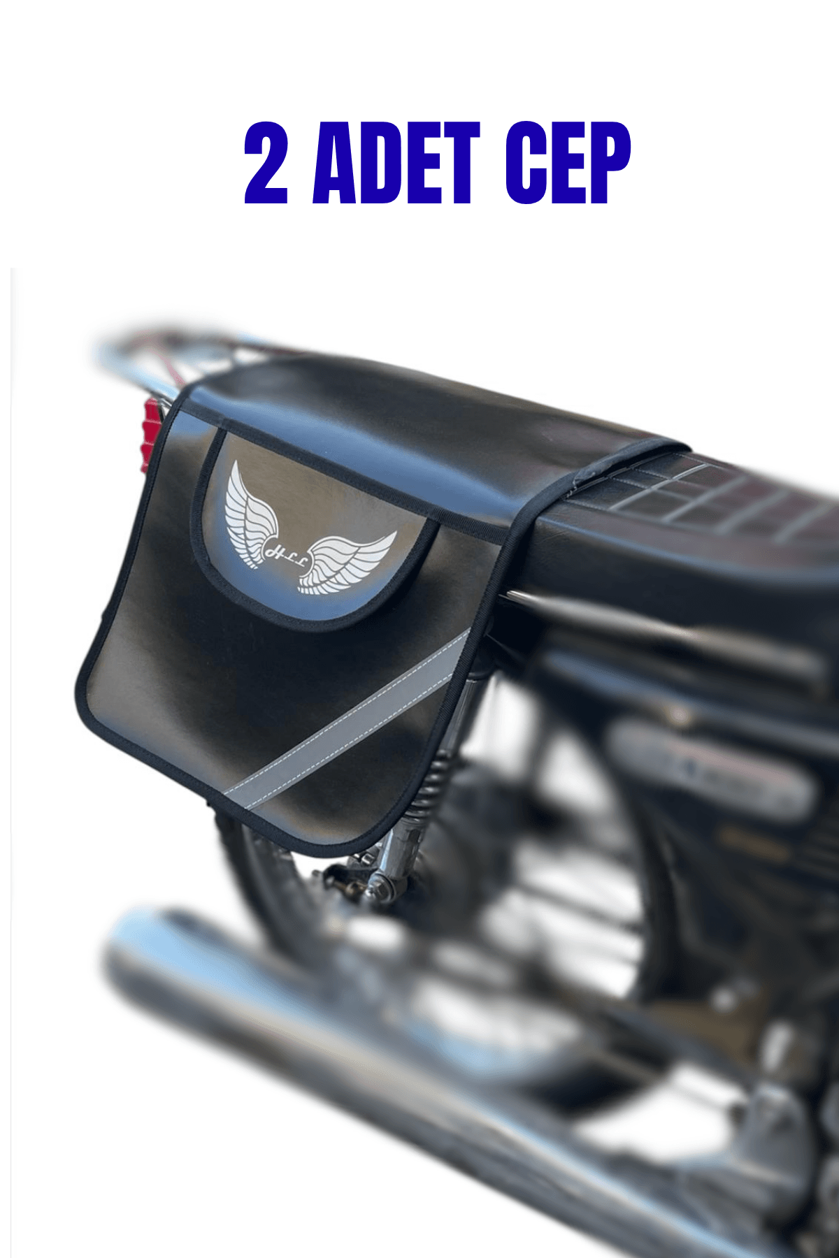 Suni Deri 1.Kalite Heybe Reflektörlü Motorsiklet Cg Cub 35 x 90 cm