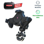 KNMASTER TT-840WU Titreşim Engelleyicili Kablosuz Şarjlı Tüm Motosikletlere Uyumlu Telefon Tutucu Stok