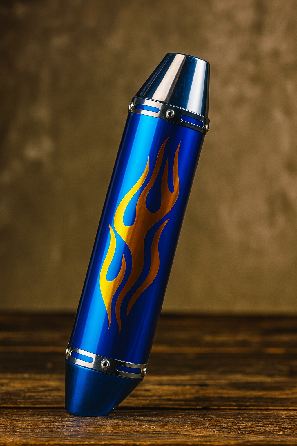 Cg- Cub Modifiye Performans Alev Desenli Motosiklet Egzoz Tüpü Gold