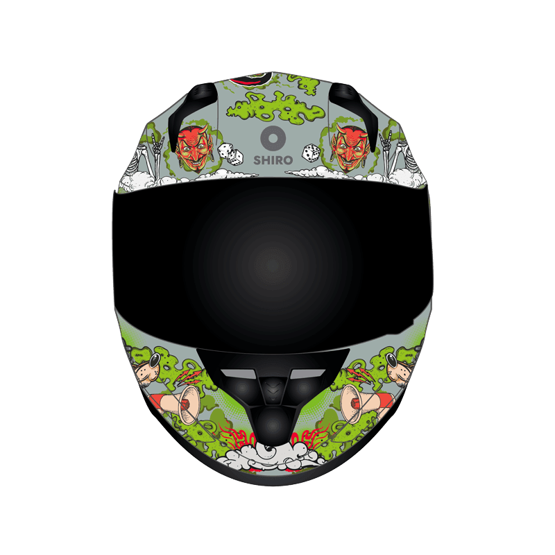 Shiro Full Face Sh-667sv Blaster Old Skull Güneş Gözlüklü Kask