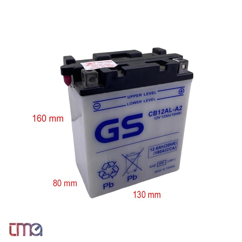 GS Yuasa Akü 12V 12 Ah CB12AL-A2 (136x82x162)