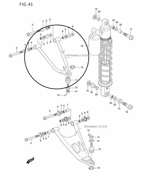 Atv 450 Salıncak Ön Sol Üst Hyosung - Kanuni