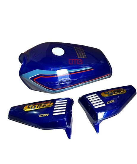 Cg Uag Kuba Falcon Çelik Mondial Mavi Benzin Deposu ve Yan Kapak Set 9 Lt.