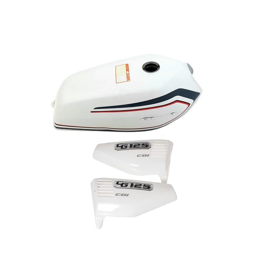 Cg Uag Kuba Falcon Çelik Mondial Beyaz Benzin Deposu ve Yan Kapak Seti