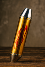 Cg- Cub Modifiye Performans Alev Desenli Motosiklet Egzoz Tüpü Gold