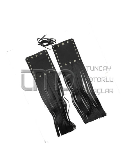 Motosiklet Gidon Püskülü Deri (Siyah)