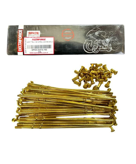 Jant Teli ve Nipeli Gold Renk Boncuklu 4mm X 180mm