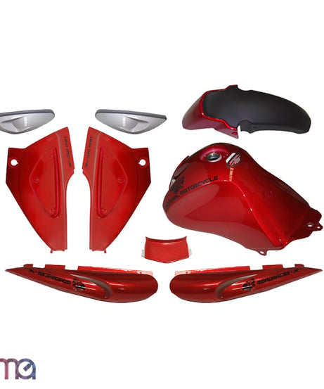 Mondial 150 MC-X Roadracer Kaporta Seti ve Benzin deposu 9'lu Set (Kırmızı)