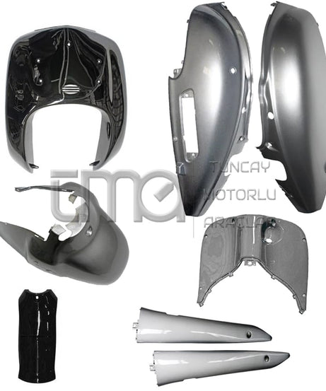 Asya 125T Nostalji Kaporta Seti (Siyah - Gri)