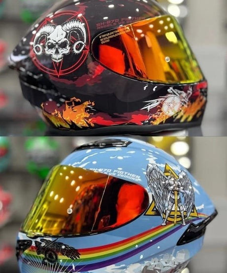 Shiro Fighter Angel vs Demon Full Face Kask