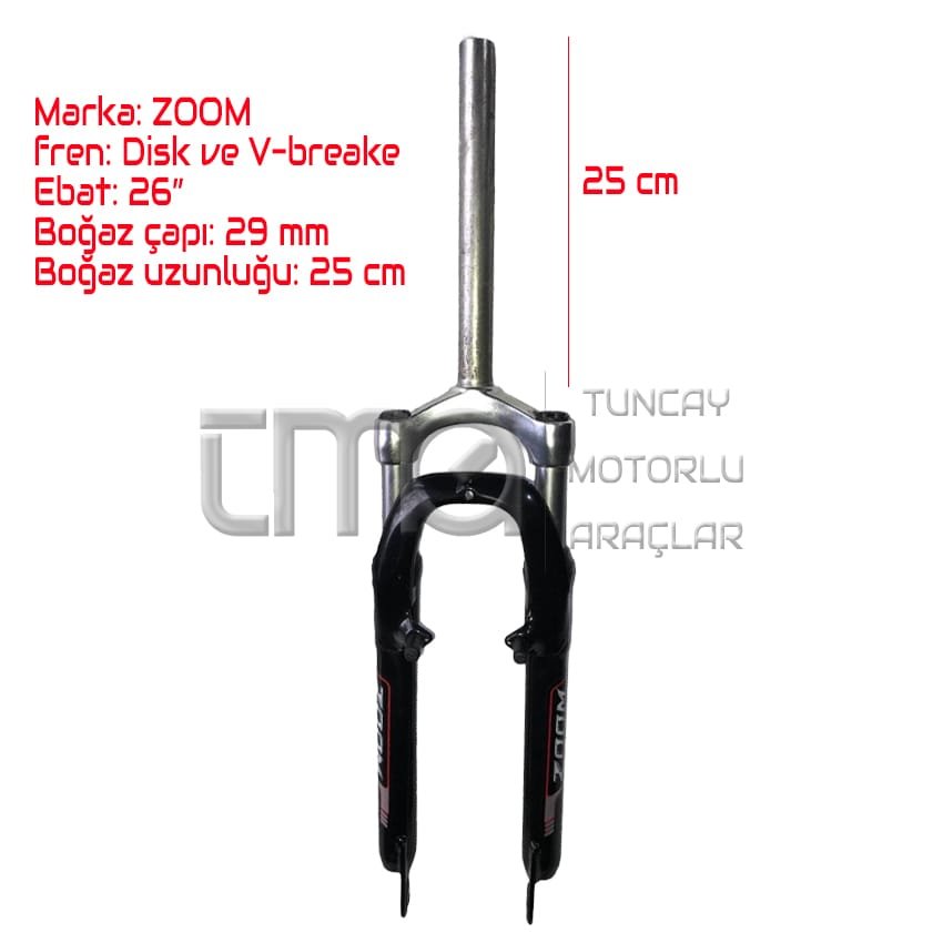ZOOM Bisiklet Maşa 26 Uzun Boğaz Disk Fren Uyumlu Oversize