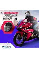 Wogen Full Face Karbon Kask Beyaz - Görsel 5