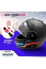 Wogen Full Face Karbon Kask Beyaz - Görsel 6