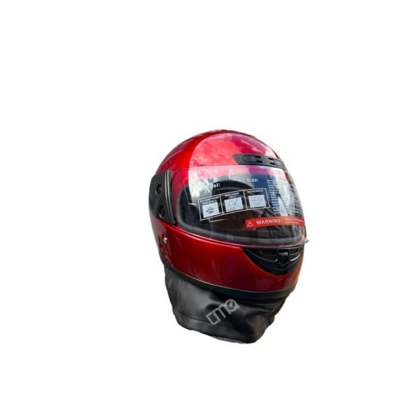 Kapalı Kask Çeneli İthal Deri Boğaz Korumalı Kırmızı