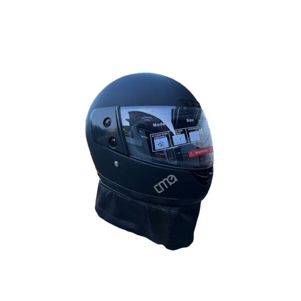 Kapalı Kask Çeneli İthal Deri Boğaz Korumalı Mat Siyah