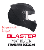 Shiro Full Face Blaster Solid Mat Siyah Güneş Gözlüklü Kask - Görsel 7