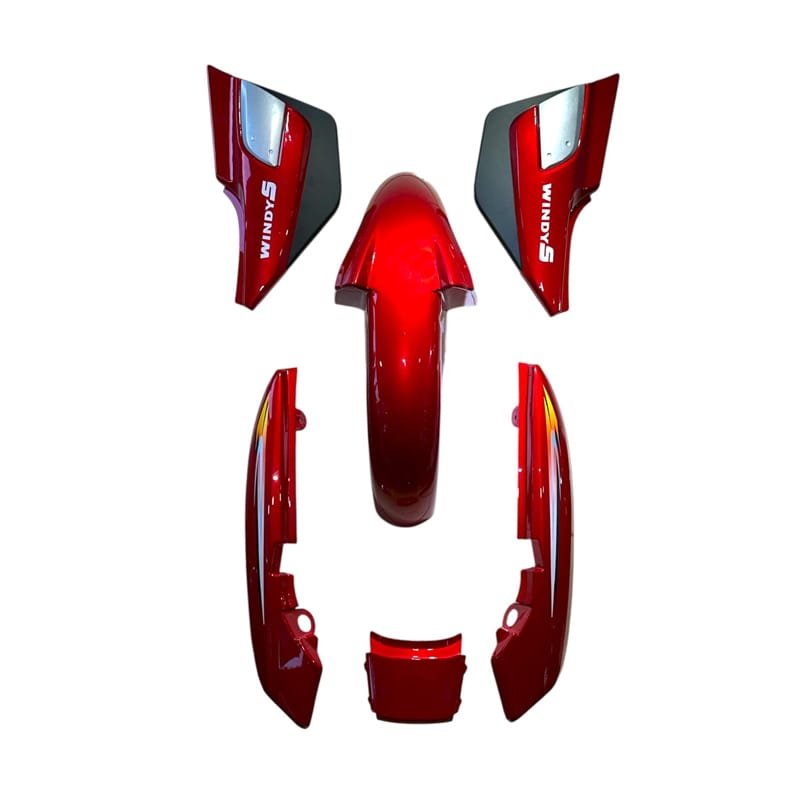 windy-s-kaporta-kirmizi Kanuni Windy S Kaporta Seti 6 Parça Kırmızı