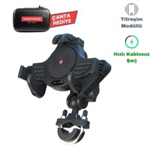 KNMASTER TT-840WU Titreşim Engelleyicili Kablosuz Şarjlı Tüm Motosikletlere Uyumlu Telefon Tutucu Stok
