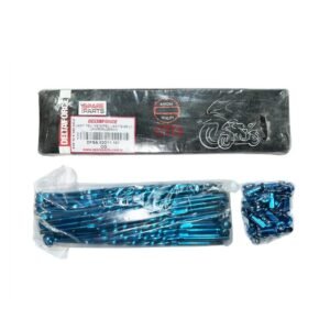 Motosiklet Jant Teli ve Nipeli Mavi Renk Kıvrımlı (4X160-36'lı)