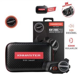 KNMASTER KN1200C PRO Kameralı Motosiklet Bluetooth Intercom Kulaklık Seti